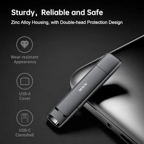 The SSK 512GB USB C Flash Thumb Drive up to 550MB/s compared in context