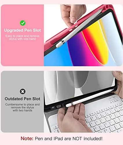 iPad in the Hamile case with a stylus in the holder, closed on a desk