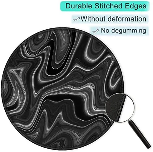 Another view of the ITNRSIIET Round Mouse Pad with Stitched Edge Premium-Textured Waterproof Non-Slip