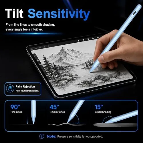 Another view of the Stylus Pen for Apple iPad 2018-2026 for Note-Taking Drawing Blue