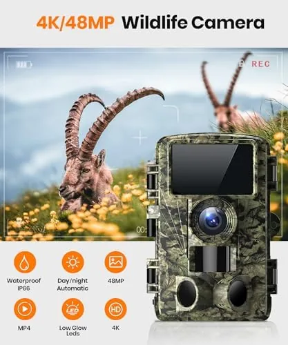 Close look at the 4K 48MP WiFi Trail Camera with Bluetooth App, Night Vision build quality