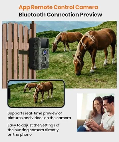 Detail shot of the 4K 48MP WiFi Trail Camera with Bluetooth App, Night Vision features