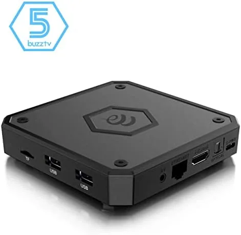 Another view of the BuzzTV E5 Android 11 TV Box, 2GB RAM, 32GB Storage