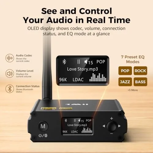 The 1Mii DS220 Bluetooth Receiver for Home Stereo, Hi-Res LDAC & compared in context