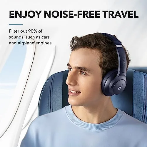 Close look at the Soundcore by Anker Q20i Hybrid Active Noise Cancelling Headphones, Blue build quality