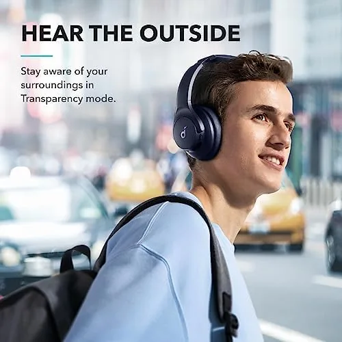 The Soundcore by Anker Q20i Hybrid Active Noise Cancelling Headphones, Blue compared in context