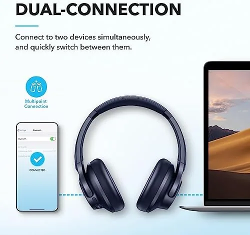 Testing the Soundcore by Anker Q20i Hybrid Active Noise Cancelling Headphones, Blue over two weeks