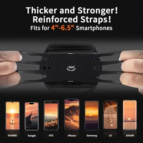 Close up of the rotating 360 degree mount and elastic strap