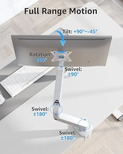 Another view of the MOUNTUP Single Monitor Desk Mount Holds Screen up to 32