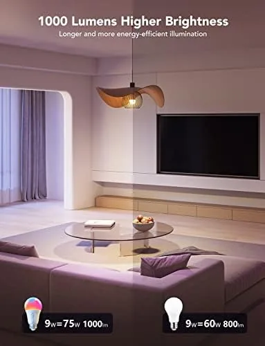 The Alexa app showing the paired Govee bulbs with color options