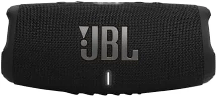 Close view of the JBL Charge 5 WiFi controls and USB port cover