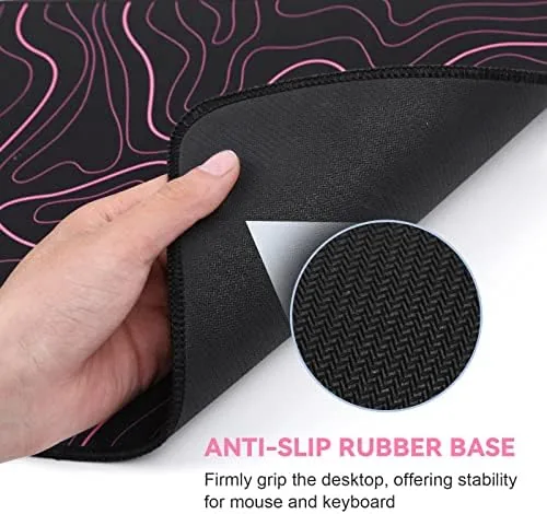 The DIGSOM Gaming Mouse Pad, Black with Red Topographic Line, 31.5x11.8in compared in context