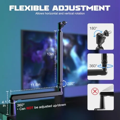 A clean desk setup with the FIFINE BM88 arm and cable management in place