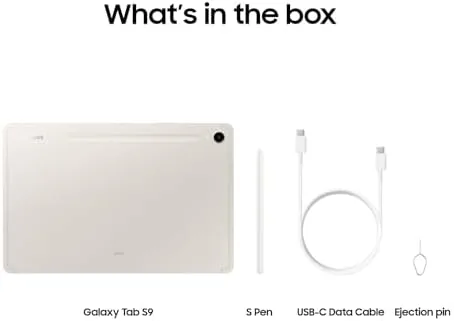 Tab S9 next to a 12.4 inch tablet showing the size difference