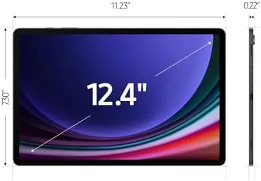 Tab S9+ Graphite with the Book Cover Keyboard attached on a desk