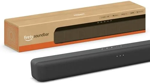 Close view of the Amazon Fire TV Soundbar grill and top controls