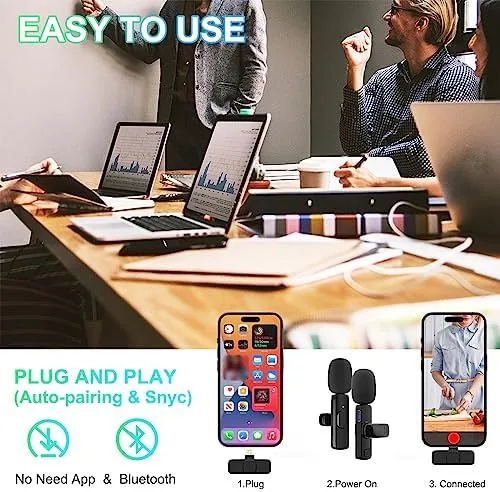 Close look at the JUDKIOM 2 Pack Wireless Lavalier Microphone, Professional Lapel Mics, Wireless build quality