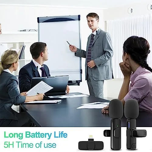 The JUDKIOM 2 Pack Wireless Lavalier Microphone, Professional Lapel Mics, Wireless in real use