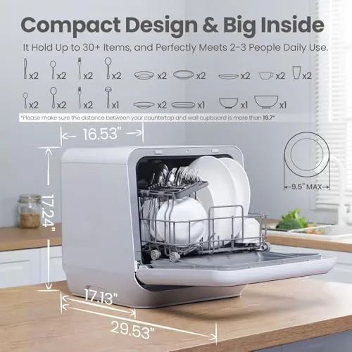 The COMFEE' Portable Dishwasher Countertop with 5L Built-in Water Tank, No in real use