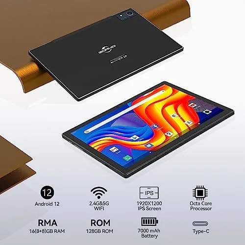 Close look at the ZONKO Android Tablet with Keyboard, 128GB ROM 1TB Expand Tablets build quality