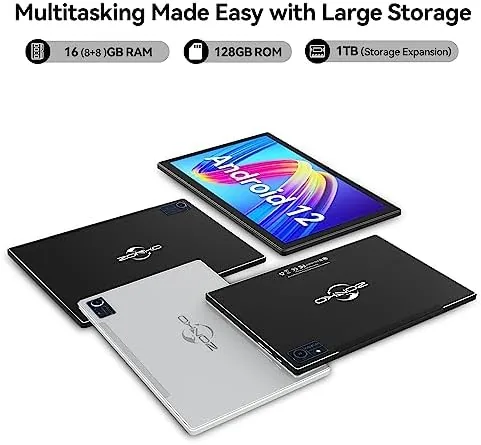 Detail shot of the ZONKO Android Tablet with Keyboard, 128GB ROM 1TB Expand Tablets features