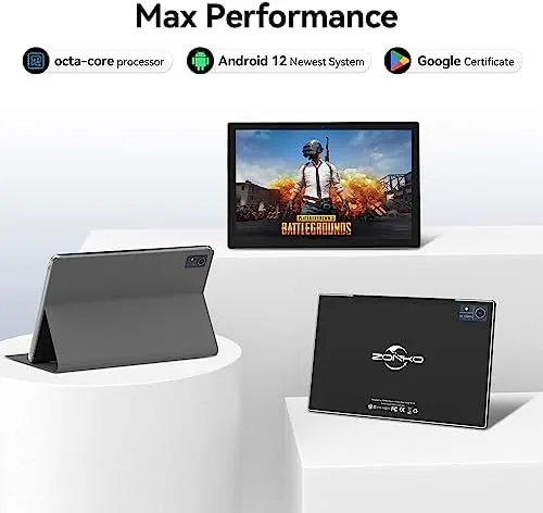 Another view of the ZONKO Android Tablet with Keyboard, 128GB ROM 1TB Expand Tablets
