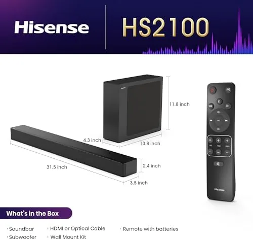 Close up of the soundbar's fabric grille and the compact control display