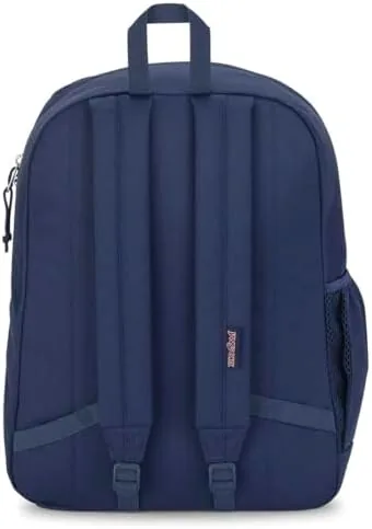 Close up of the front panel fabric and the woven JanSport logo patch