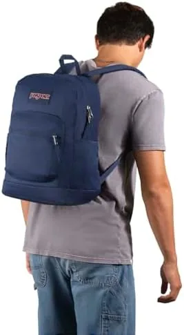 Backpack worn on a commute with a water bottle in the side pocket