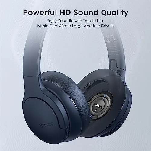 Another view of the DOQAUS Wireless Headphones Over Ear, Bluetooth Headphones, APP Control |