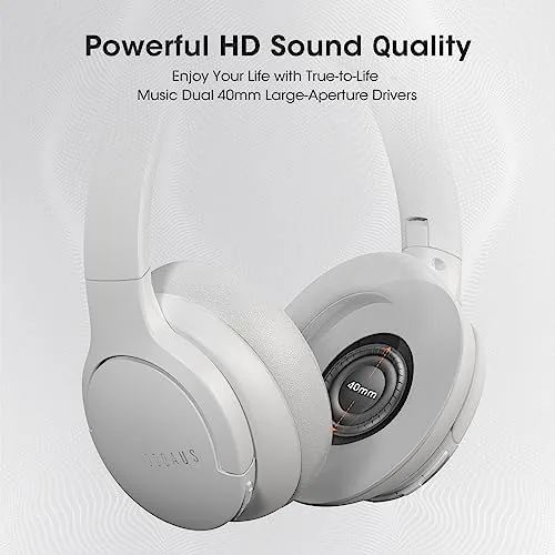 Another view of the DOQAUS Bluetooth Headphones Over Ear, Headphones Wireless with 90H Playtime
