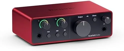 Close look at the Focusrite Scarlett Solo Studio 4th Gen USB Audio Interface Bundle build quality
