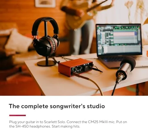 Another view of the Focusrite Scarlett Solo Studio 4th Gen USB Audio Interface Bundle