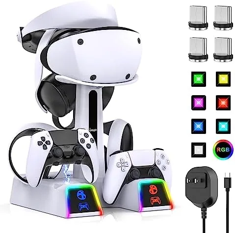 Fastsnail RGB Charging Station Review: A Dual Dock That Holds the VR2 Headset Too