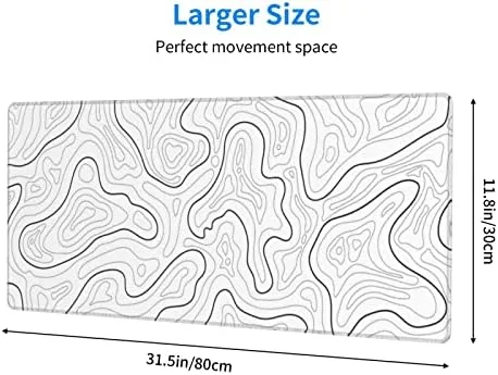 Close look at the Abstract Topographic Map White Grey Black Gaming Mouse Pad Long build quality