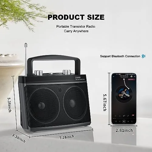 Another view of the Portable AM FM Radio with Best Reception, Transistor Radio with
