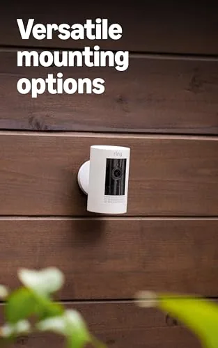 Ring Outdoor Cam pointing at a home entrance with a package on the step