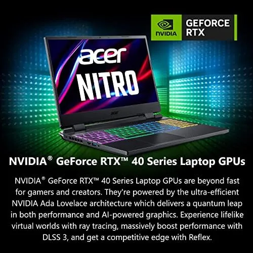 Detail shot of the acer Nitro 5 Gaming Laptop | Intel 12th Gen i7-12650H features