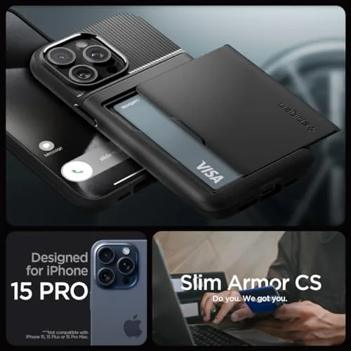 Close look at the Spigen Slim Armor CS Designed for iPhone 15 Pro Case build quality