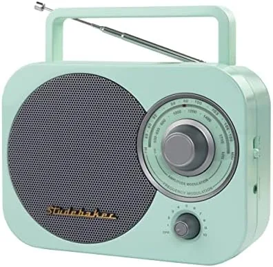 Studebaker Mint Green Vintage Home Portable Retro AM/FM Radio with Headphone Jack - (Limited Review: Tested and Rated