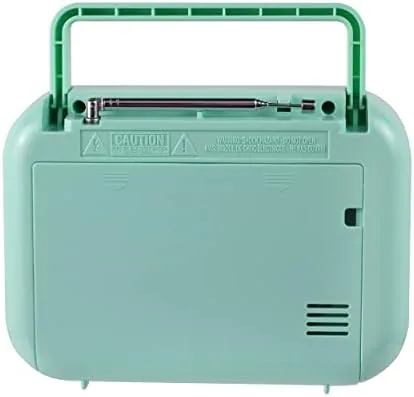 The Studebaker Mint Green Vintage Home Portable Retro AM/FM Radio with in real use