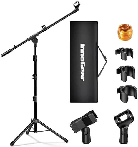 InnoGear Mic Stand Tripod Boom Arm Floor Microphone Stand Height Adjustable | Fast Assembly Review: Tested and Rated