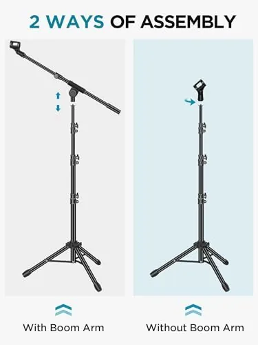 The InnoGear Mic Stand Tripod Boom Arm Floor Microphone Stand Height compared in context