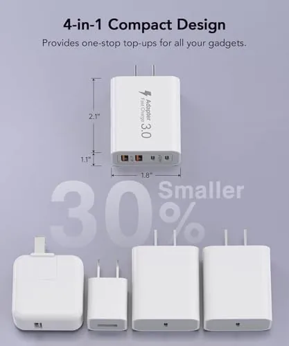 Another view of the [2-Pack] 40W USB C Charger Block, 4-Port Type C Fast