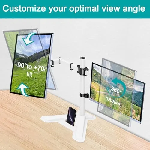 Another view of the MOUNT PRO Dual Monitor Stand, Free-Standing Full Motion Monitor Desk