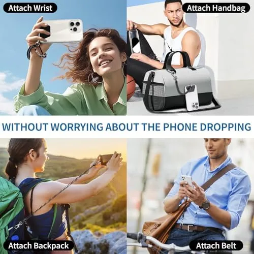 Close look at the Doormoon Phone Lanyard Leash with 4 Patch, 2* Phone Tether build quality