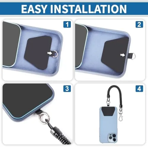 Another view of the Doormoon Phone Lanyard Leash with 4 Patch, 2* Phone Tether