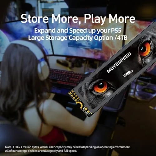 Close look at the MOVE SPEED HB7450 2TB SSD for PS5 with Heatsink TLC build quality