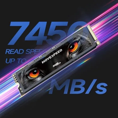 Another view of the MOVE SPEED HB7450 2TB SSD for PS5 with Heatsink TLC