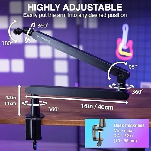 The SA-30 LP Low Profile Microphone Boom Arm, 360° Rotatable Mic compared in context
